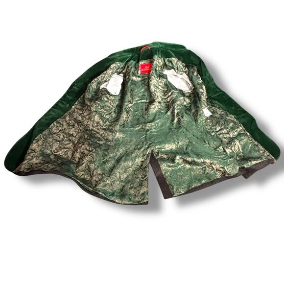 Vintage 90s K&K Kaiserjäger Gray Wool Blazer Green Velvet Trim Trachten Jacket - Picture 9 of 13